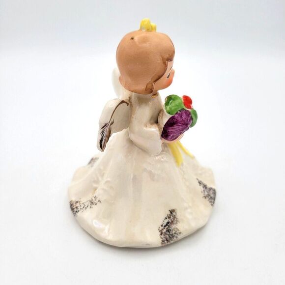 Very Rare Vtg November Angel Figurine with Cornucopia – Lefton Style Charm - Picture 2 of 9
